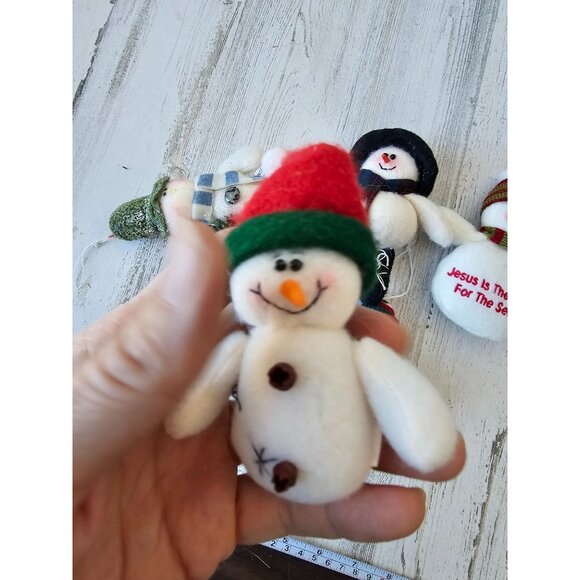 plush snowman tree country folk ornament set Xmas religious plush tree - Picture 8 of 11
